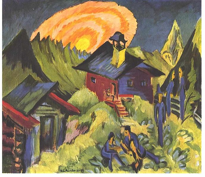 Ernst Ludwig Kirchner Moon rising at the Staffelalp